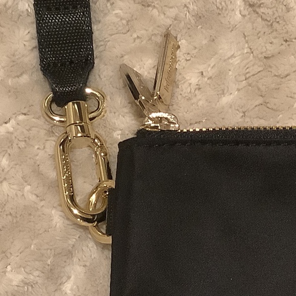 Lululemon Curved Wristlet Wallet Double Zip Clutch Black/Gold - Picture 3 of 12